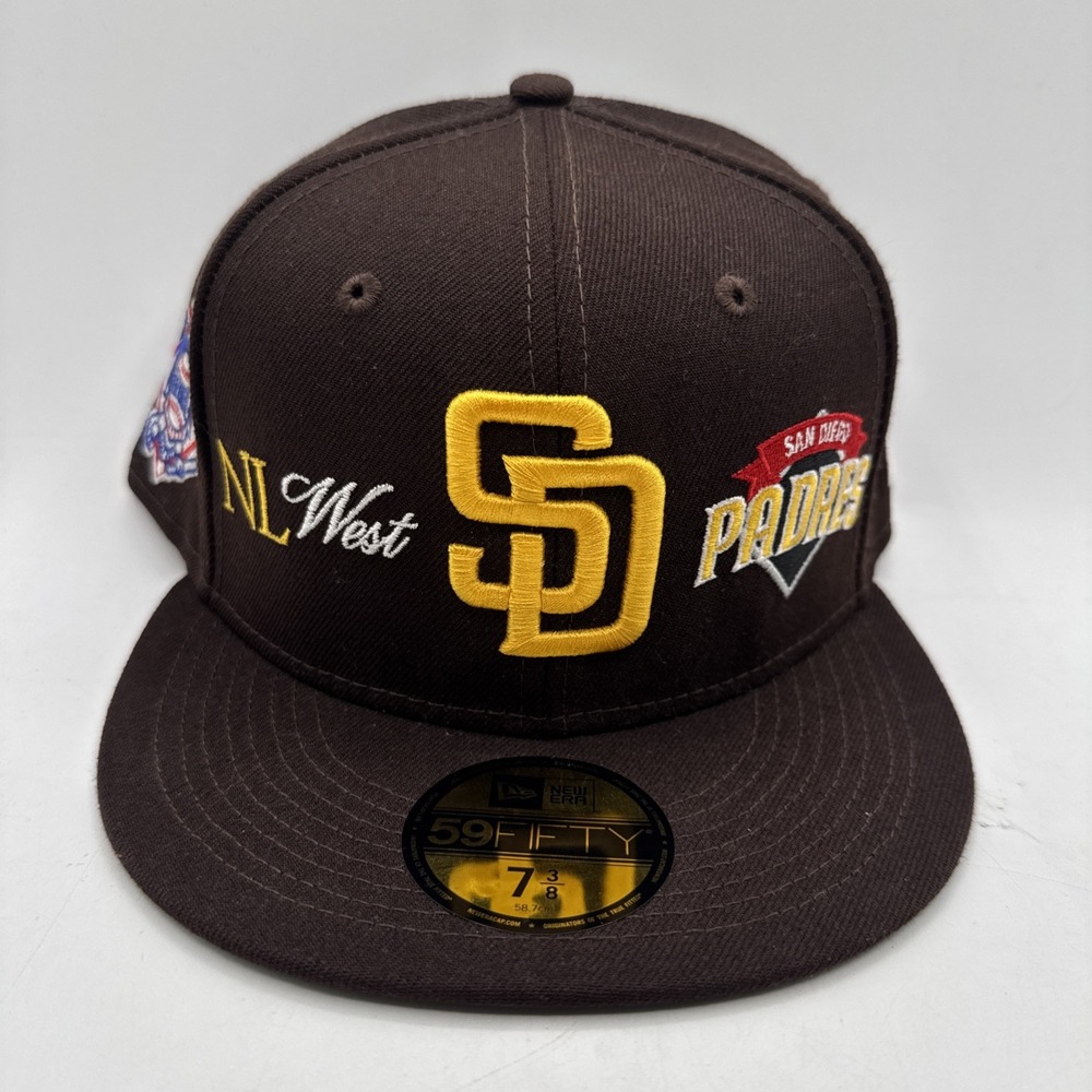 San Diego Padres Snapback Hat Fitted 7 3/8 Brown Embroidered Baseball Cap New